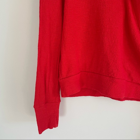 J. CREW Faux Wrap Textured Crepe Blouse Top Red Medium M - Picture 5 of 15